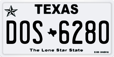 TX license plate DOS6280