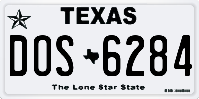TX license plate DOS6284