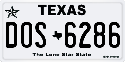 TX license plate DOS6286
