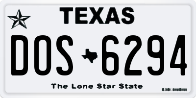 TX license plate DOS6294