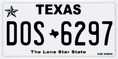 TX license plate DOS6297