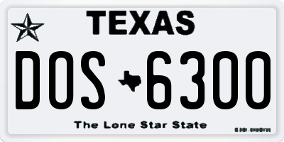 TX license plate DOS6300