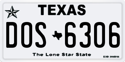 TX license plate DOS6306