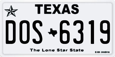 TX license plate DOS6319