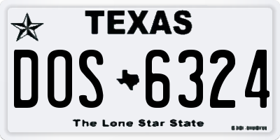 TX license plate DOS6324