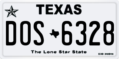 TX license plate DOS6328
