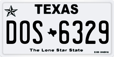 TX license plate DOS6329