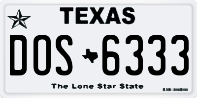 TX license plate DOS6333
