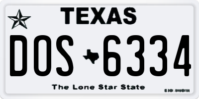 TX license plate DOS6334