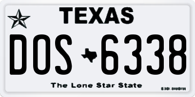 TX license plate DOS6338