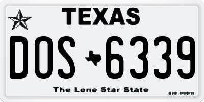 TX license plate DOS6339