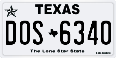 TX license plate DOS6340