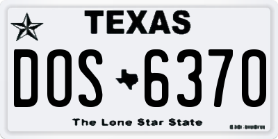 TX license plate DOS6370