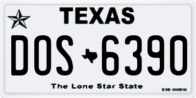 TX license plate DOS6390