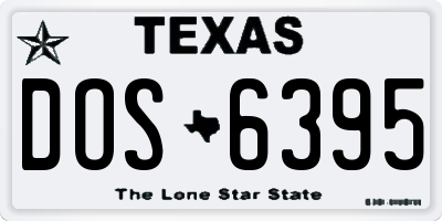 TX license plate DOS6395
