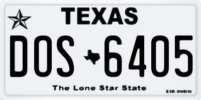 TX license plate DOS6405
