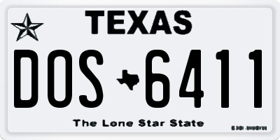 TX license plate DOS6411