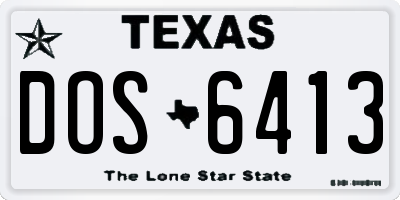TX license plate DOS6413