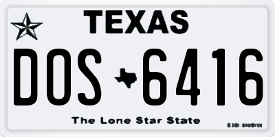 TX license plate DOS6416