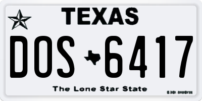 TX license plate DOS6417