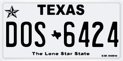 TX license plate DOS6424