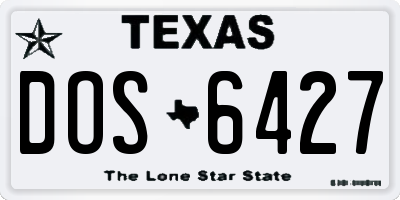 TX license plate DOS6427