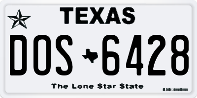 TX license plate DOS6428