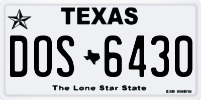 TX license plate DOS6430