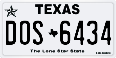 TX license plate DOS6434