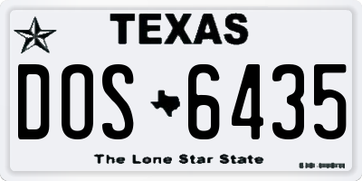 TX license plate DOS6435