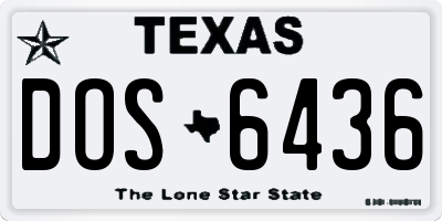 TX license plate DOS6436