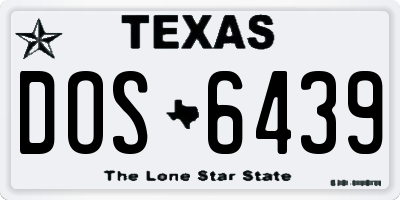 TX license plate DOS6439