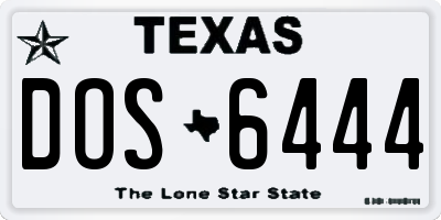 TX license plate DOS6444