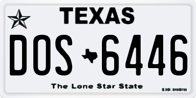 TX license plate DOS6446