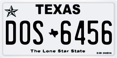 TX license plate DOS6456