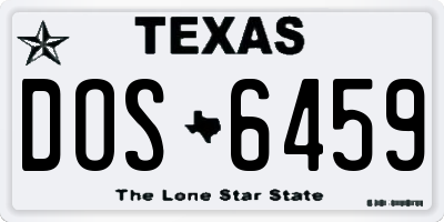 TX license plate DOS6459
