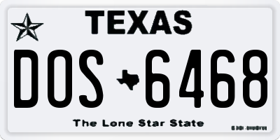 TX license plate DOS6468
