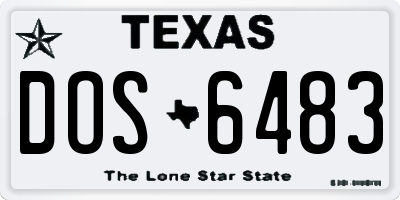 TX license plate DOS6483