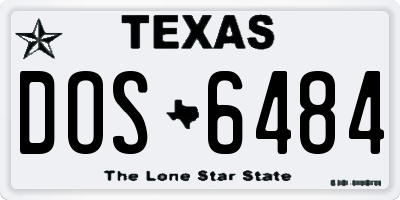 TX license plate DOS6484