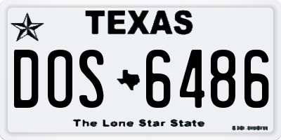 TX license plate DOS6486