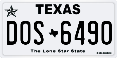 TX license plate DOS6490