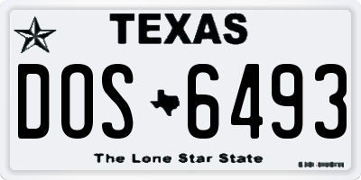 TX license plate DOS6493