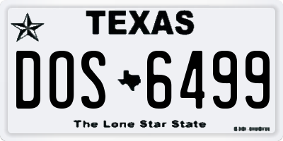 TX license plate DOS6499