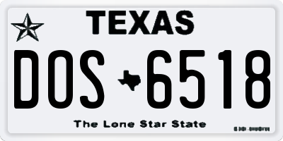 TX license plate DOS6518