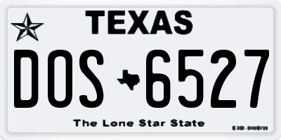 TX license plate DOS6527