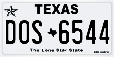 TX license plate DOS6544