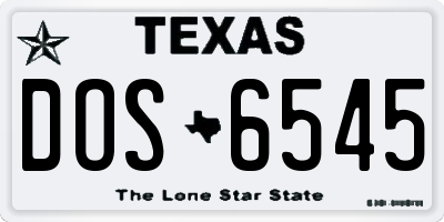 TX license plate DOS6545