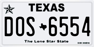 TX license plate DOS6554