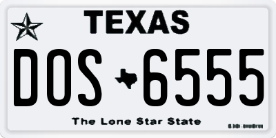 TX license plate DOS6555