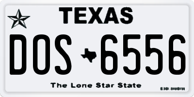 TX license plate DOS6556
